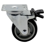 MODULAR SOLUTION CASTER<BR>5" WHEEL, SWIVEL PLATE,WITH BRAKE